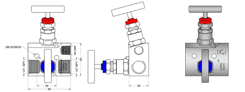 Pipe Gauge 90° Syphon Main View
